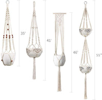 Macrame Plant Hangers, Set of Four