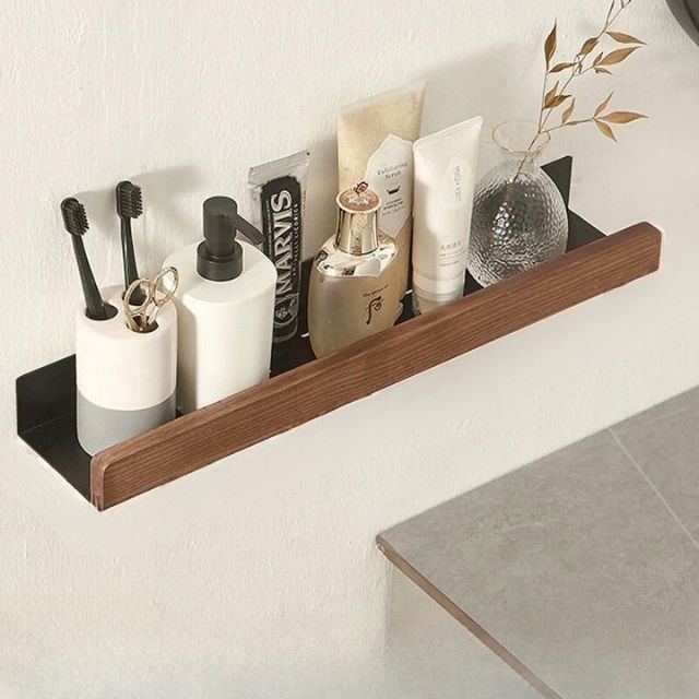 Solid Wood Bathroom Shelf