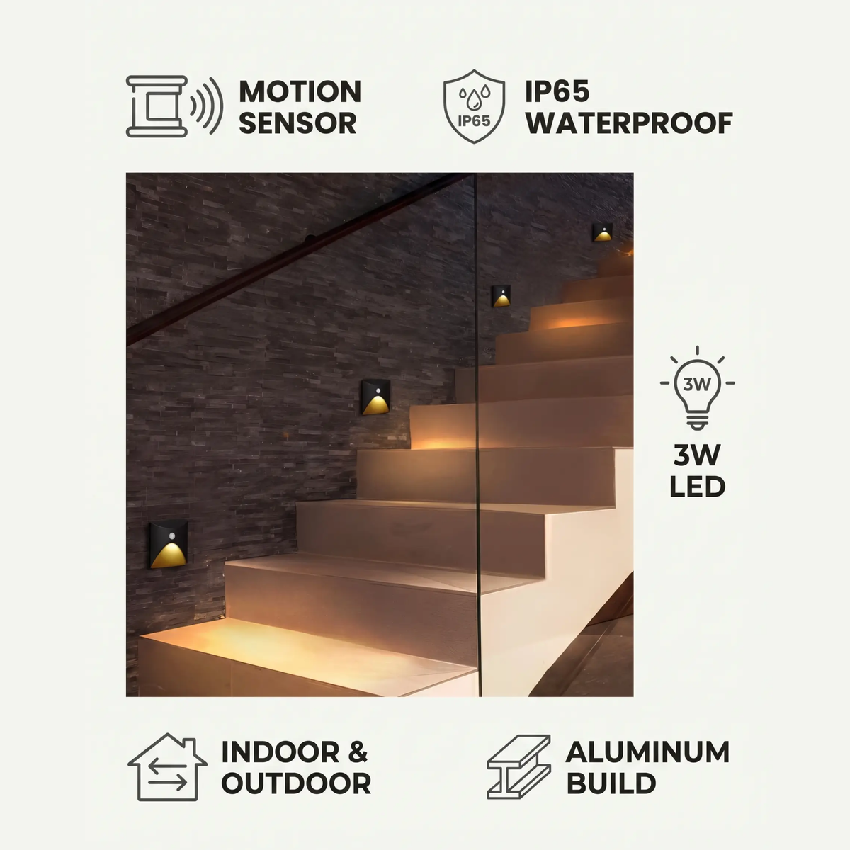 IP65 Sensor Wall Light 8.5cm