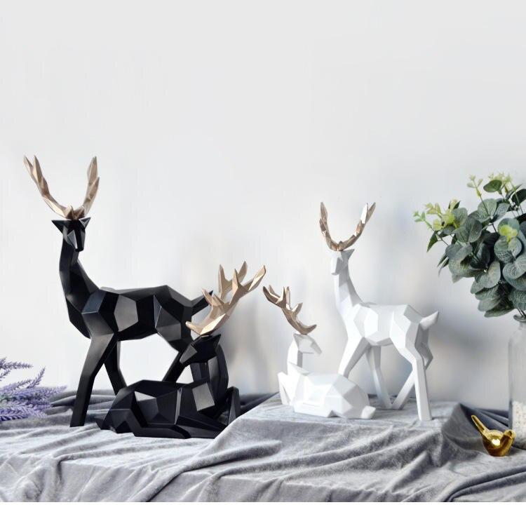 Abstract Deer Sculpture Pair