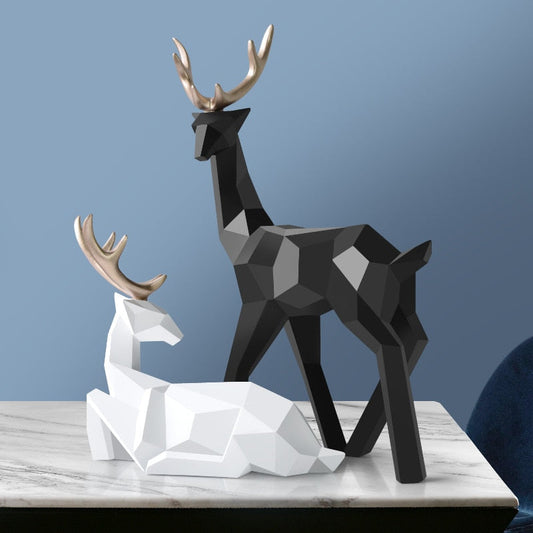 Abstract Deer Sculpture Pair