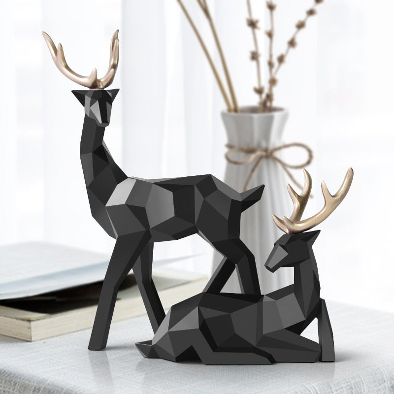 Abstract Deer Sculpture Pair