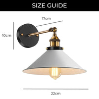 Enamel Dome Wall Light 22cm