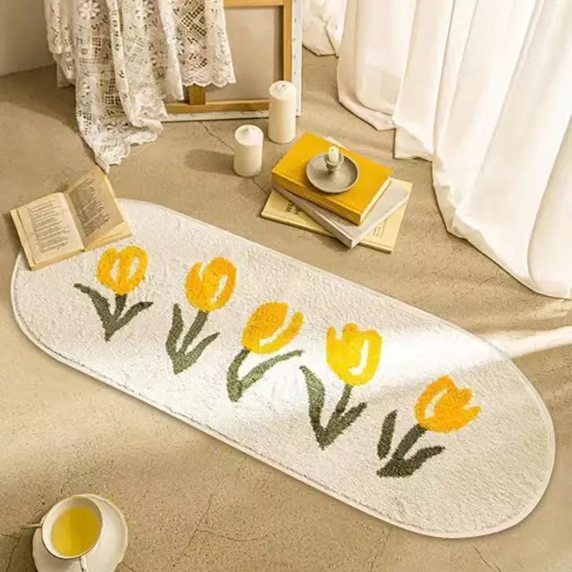 Tulip Print Bedside Runner Rug