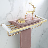 Brass Finish Bathroom Fittings, Marble Inlay