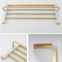 Brass Finish Bathroom Fittings, Marble Inlay