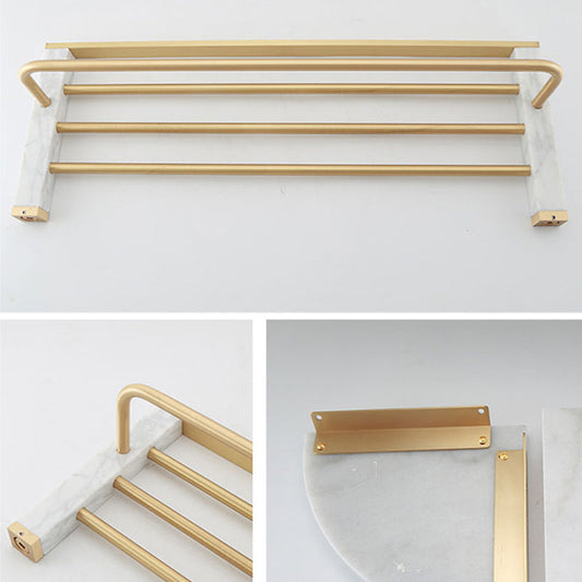 Brass Finish Bathroom Fittings, Marble Inlay