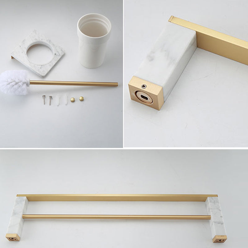 Brass Finish Bathroom Fittings, Marble Inlay