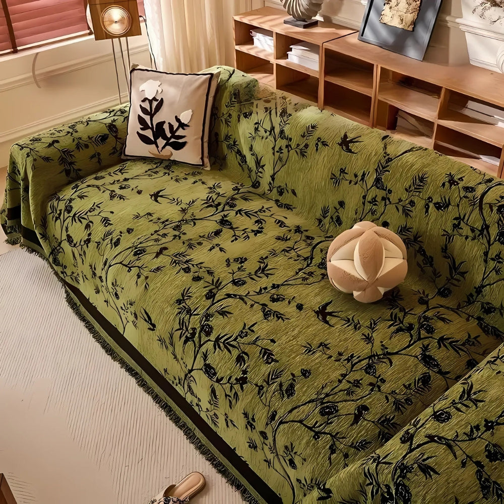 Ormel Floral Chenille Sofa Cover