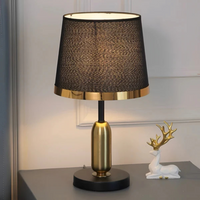 Black and Gold Fabric Table Lamp