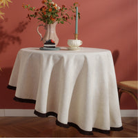 Linen Blend Tassel Tablecloth