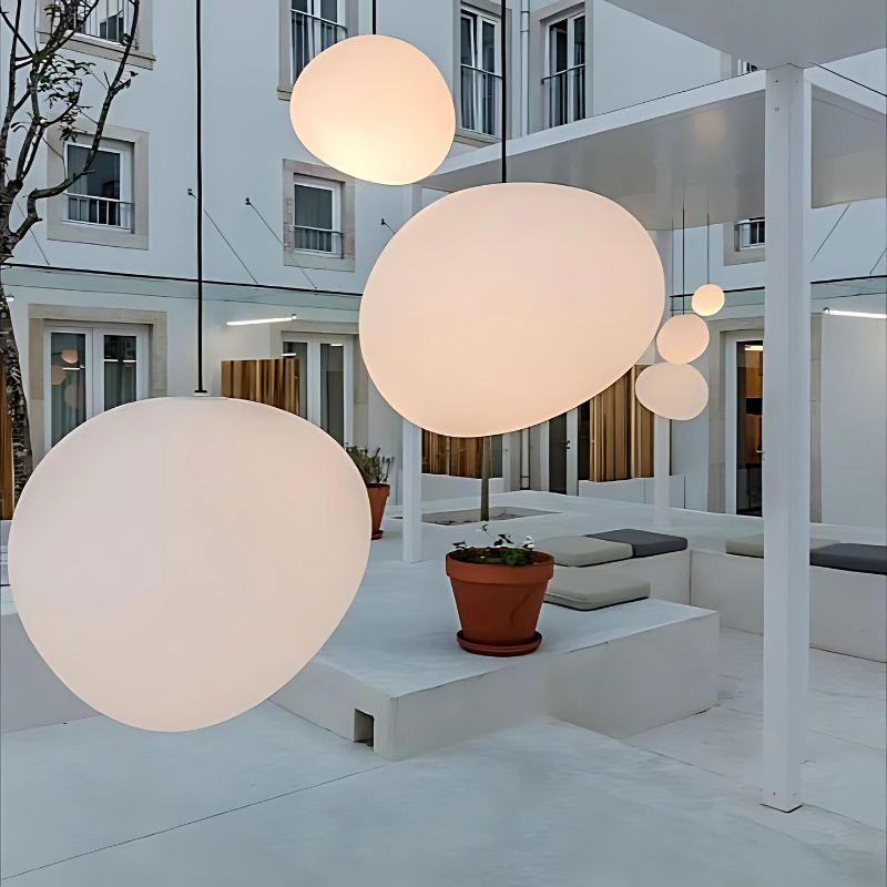 Glass Pebble Pendant Light