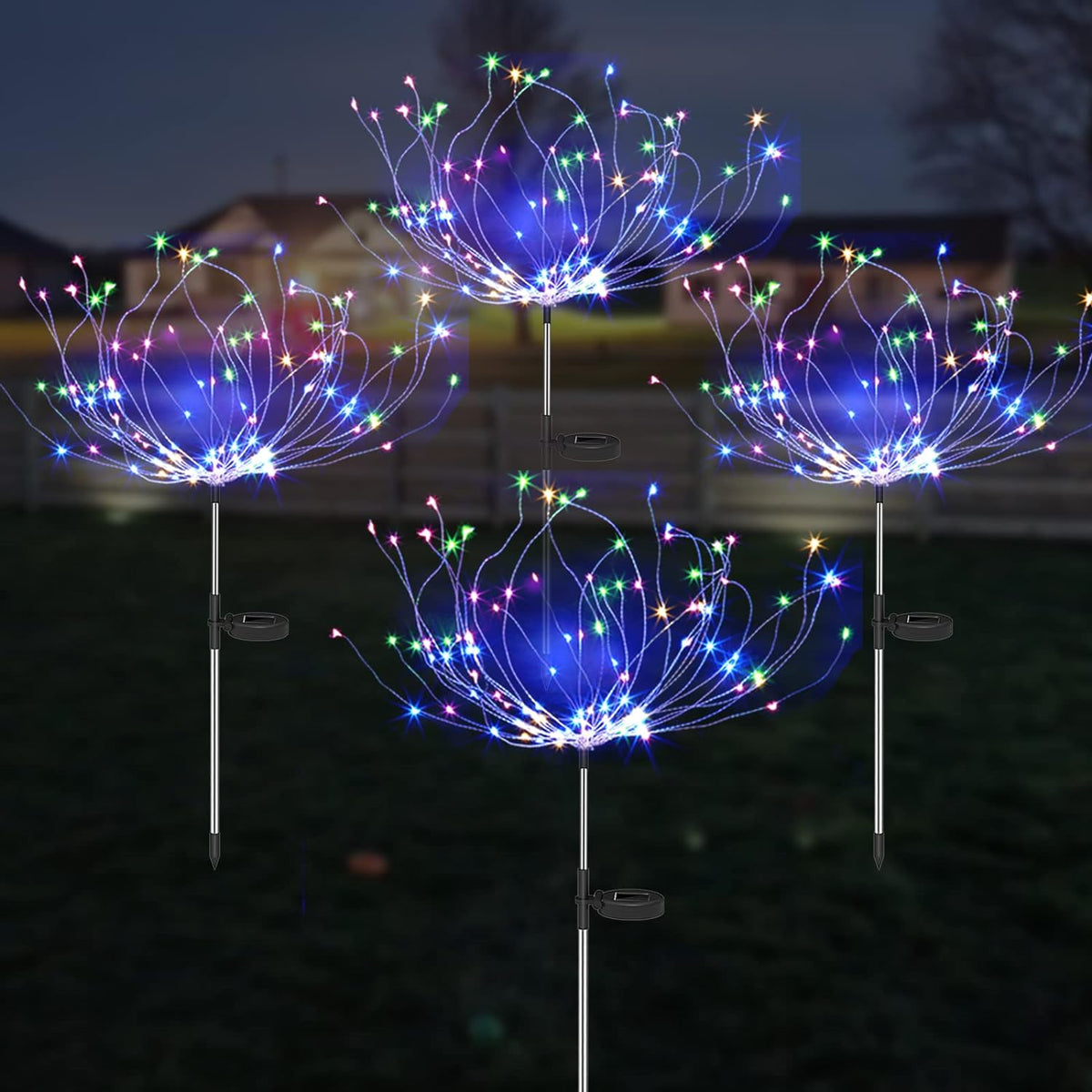 Solar Firework Garden Lights Set of Four