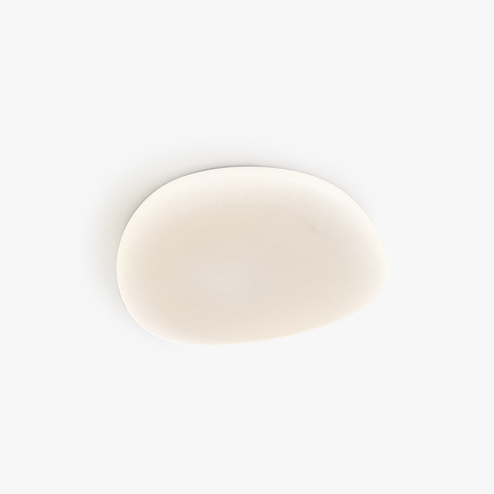 Sayen pebble shaped flush mount ceiling light on a plain white background