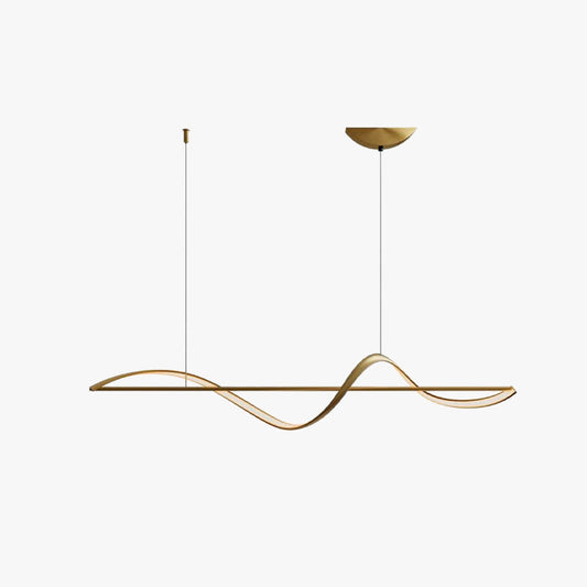 Kavro Brushed Gold Ribbon Pendant Light