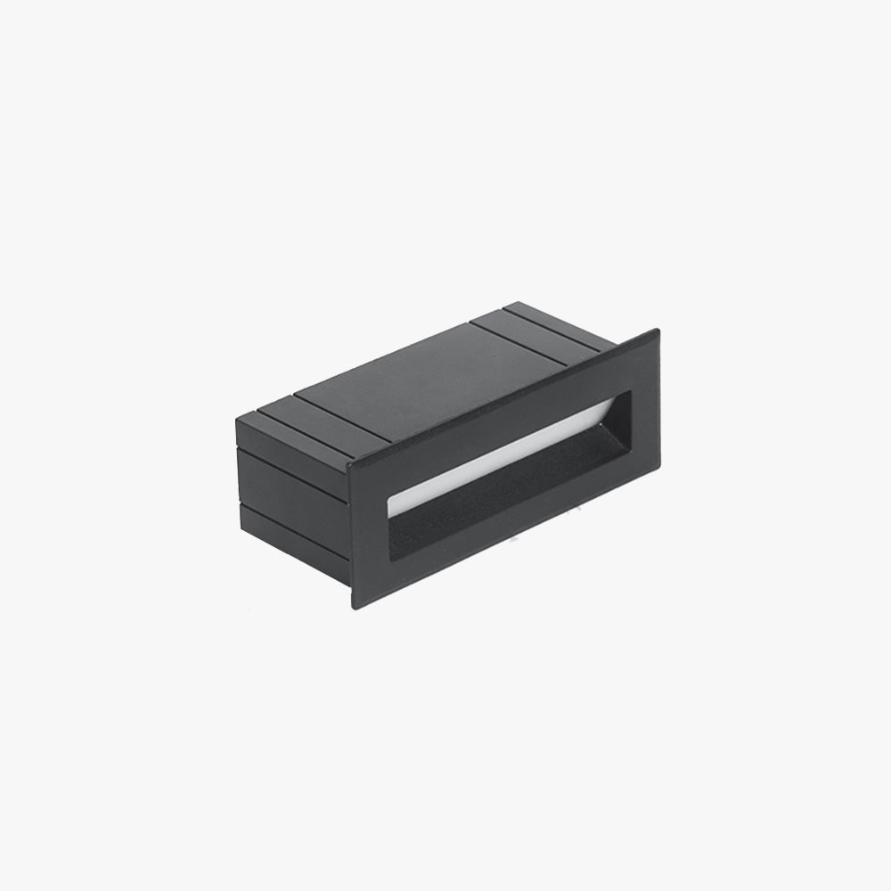 Palo Outdoor Deck Step Light – matte black recessed step light on plain background