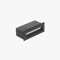 Palo Outdoor Deck Step Light – matte black recessed step light on plain background