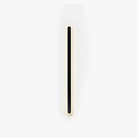 Orvo Linear Oval Outdoor Wall Light in black with warm white glow on white background