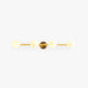 Sevra four globe vanity wall light in brass on a plain white background