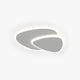 Brindo geometric ceiling light in white, two overlapping rounded plates, shown on a plain white background