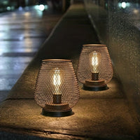 Mesh Shade Table Lamp Pair