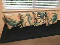 Sea Life Linen Cushion Covers
