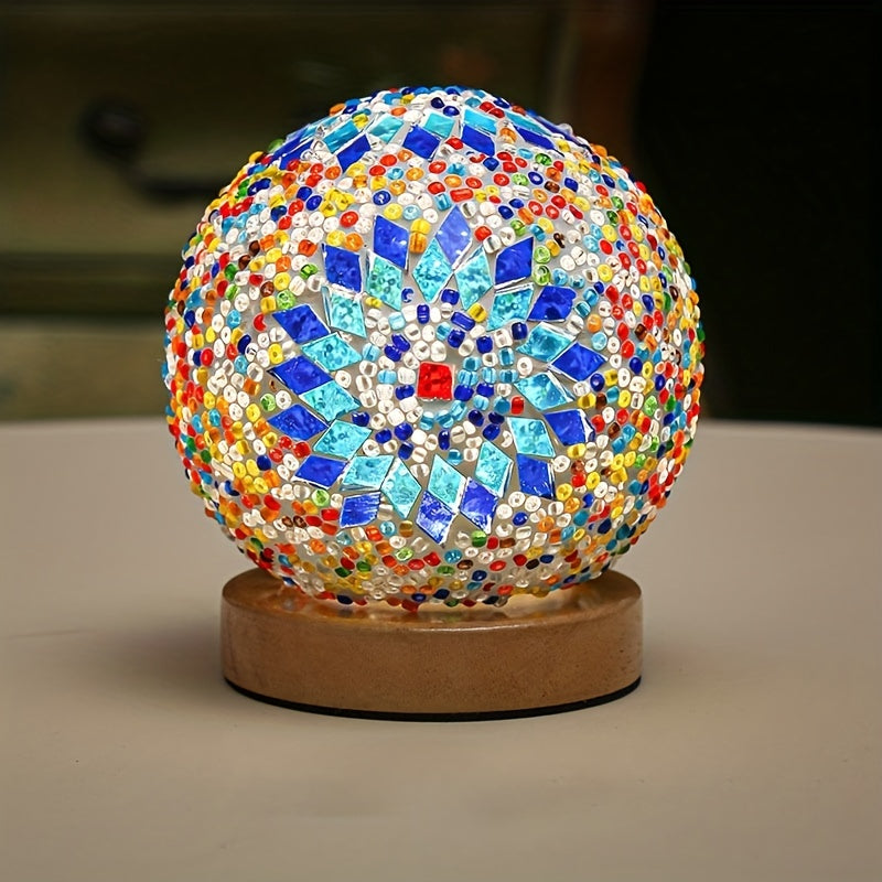 Mosaic Glass Globe Table Lamp