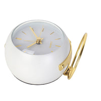 Round Metal and Glass Table Clock 13cm