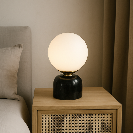 Marble and Glass Table Lamp 23cm