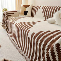 Monochrome Fern Chenille Sofa Cover