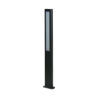 Mairo anthracite angular path light 100 cm tall with a lit vertical panel on a plain white background