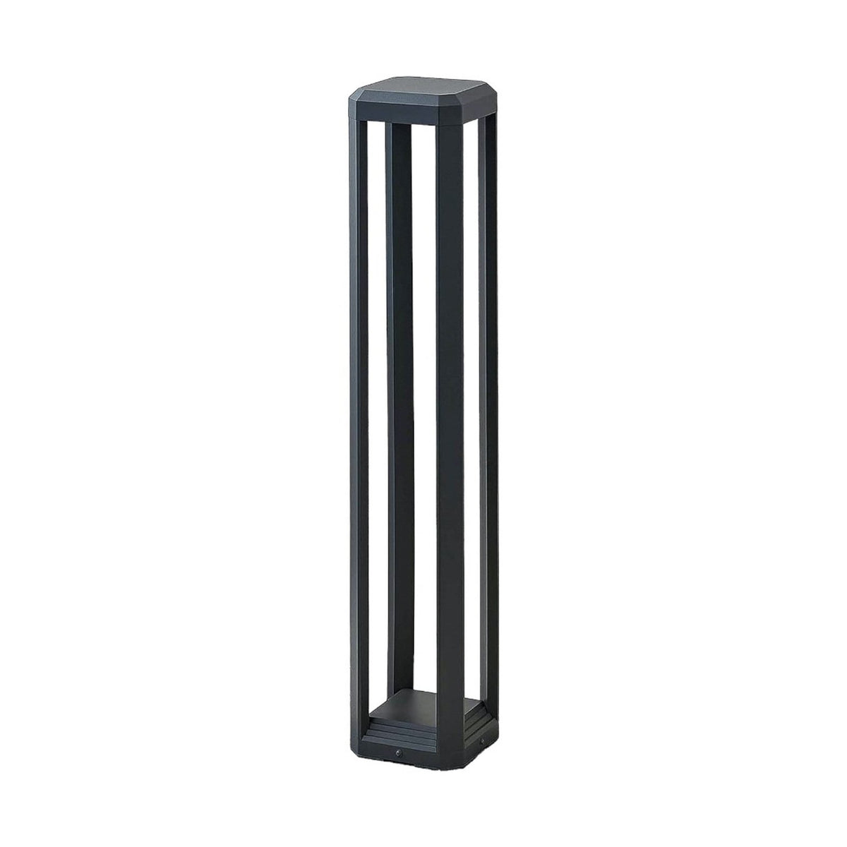 Feryn anthracite open frame path post light 80 cm tall on a plain white background