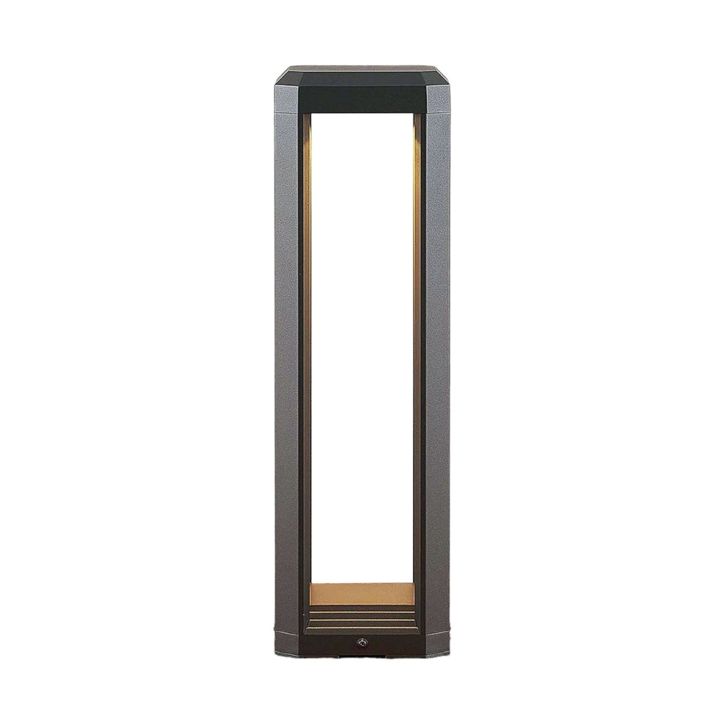 Ryda open frame bollard light in anthracite die-cast aluminium on a plain white background