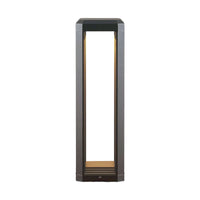 Ryda open frame bollard light in anthracite die-cast aluminium on a plain white background