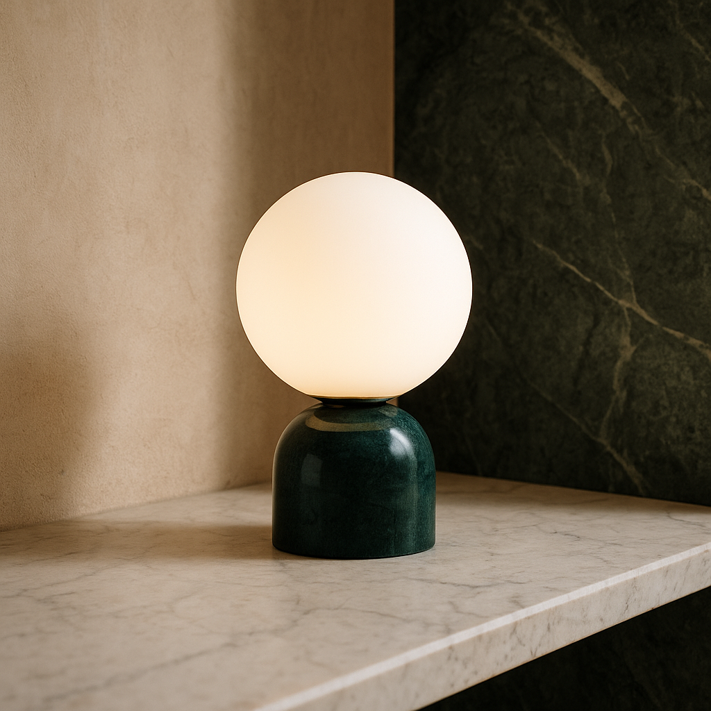 Marble and Glass Table Lamp 23cm