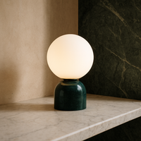 Marble and Glass Table Lamp 23cm