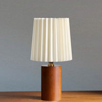 Pleated Column Wood Base Table Lamp 31cm