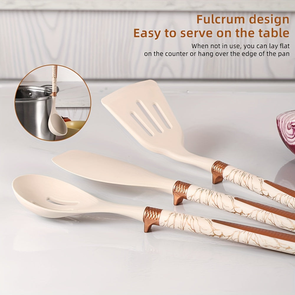 Silicone and Wood Utensil Set, 12 Piece