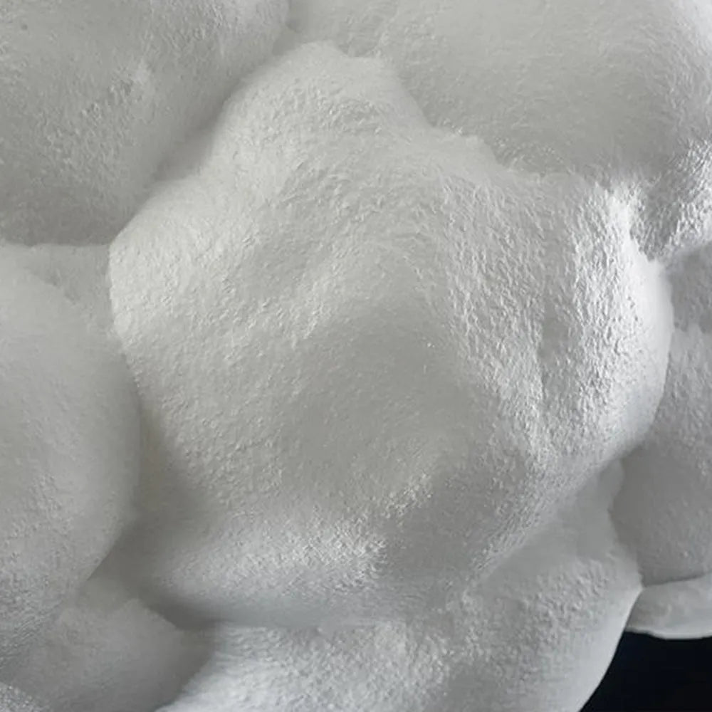 Close detail of the Nuvo cloud pendant light showing the soft textured white cotton surface
