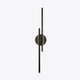 Eldra Disc Wall Light in black, twin linear bars on a round wall plate