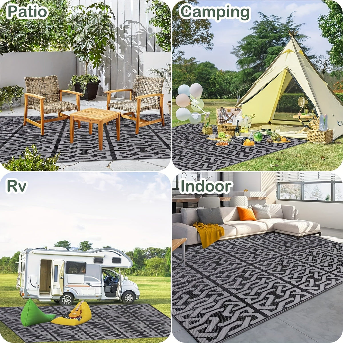 Reversible Outdoor Patio Rug