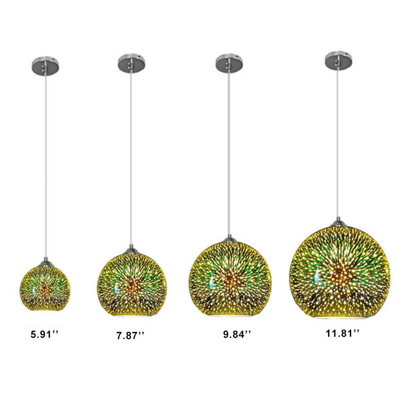 Firework Glass Dome Pendant Light