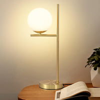 Brass and Opal Globe Table Lamp