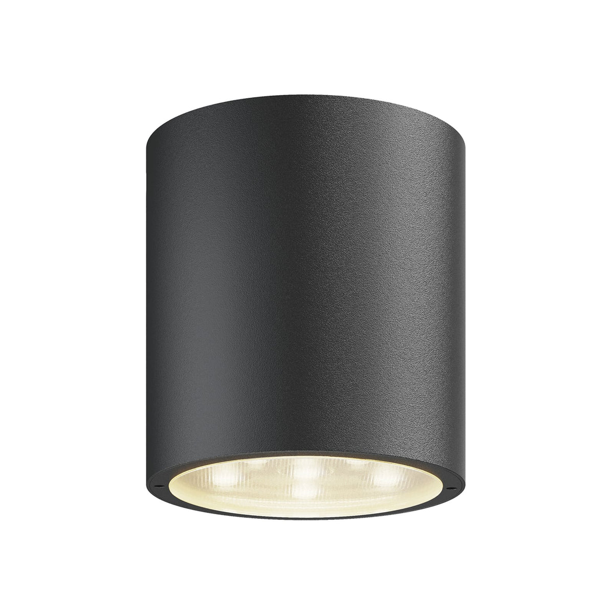 Mero Round Outdoor Ceiling Light in graphite on a white background