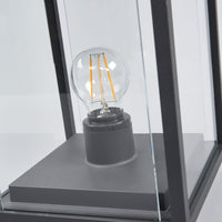 Close view of the screw fit lampholder and filament bulb inside the Anle Glass Pillar Light