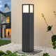 Dewa path post light in dark grey on a plain white background showing the full 65 cm post and square lantern head