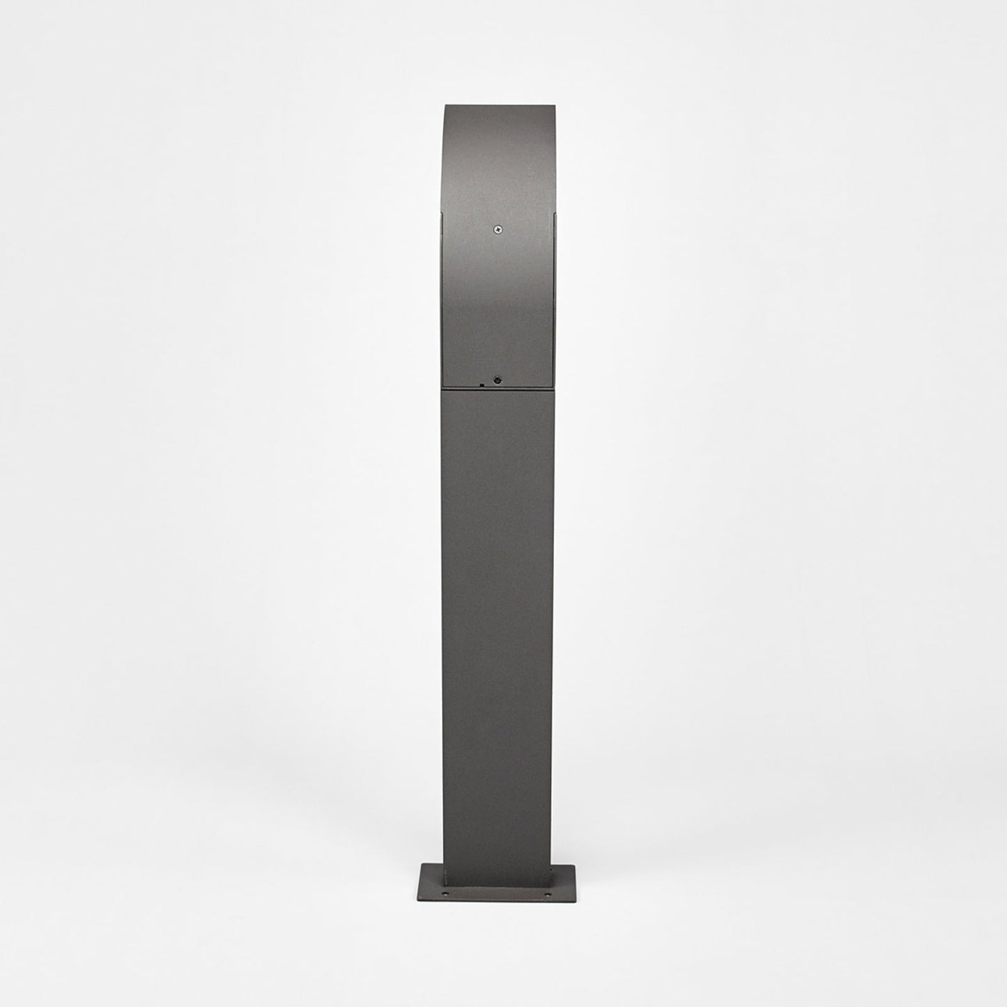 Rear view of the Timo path post light showing the plain anthracite aluminium column and mounting base