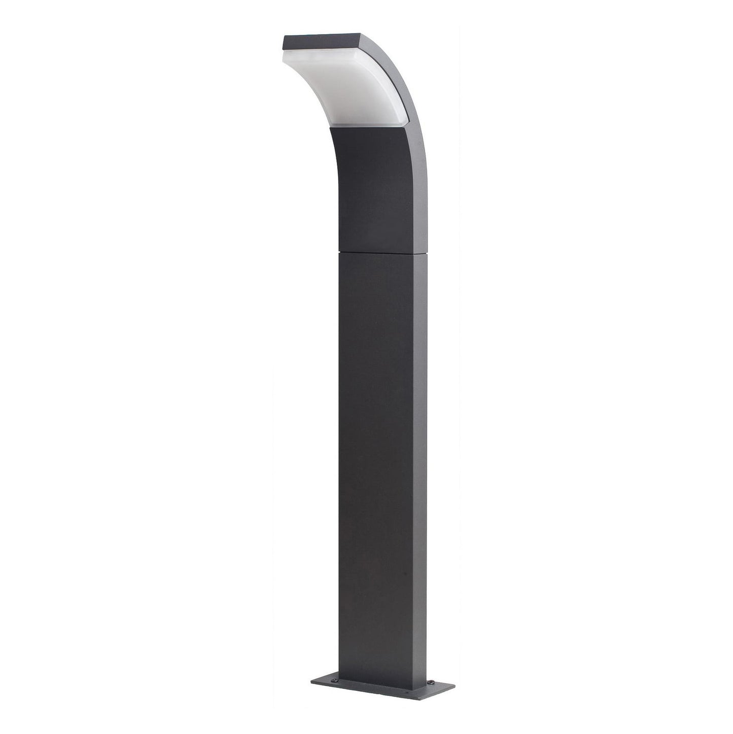 Timo path post light on a plain white background, showing the 60 cm anthracite aluminium body, tilted head and flat base plate
