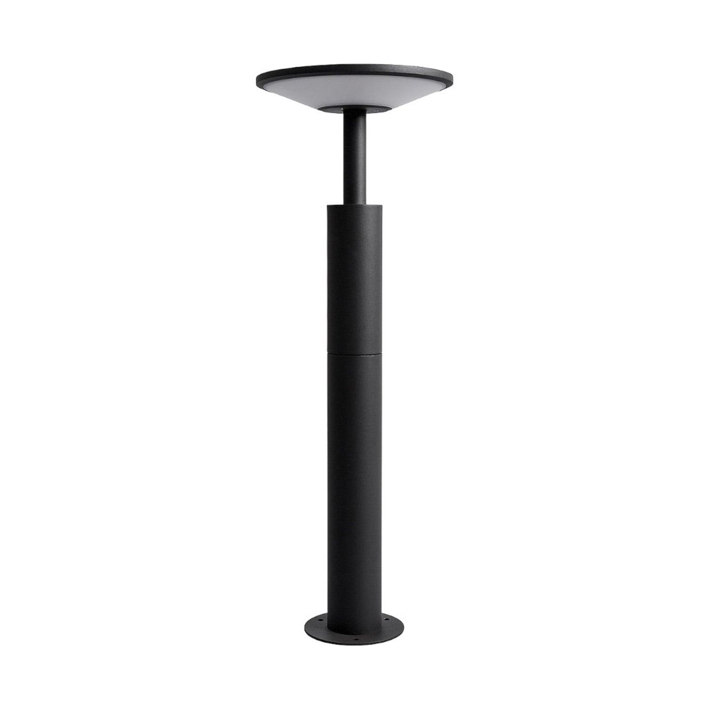 Feno path post light in anthracite on a white background, showing the 60 cm post, slim stem and flat disc head