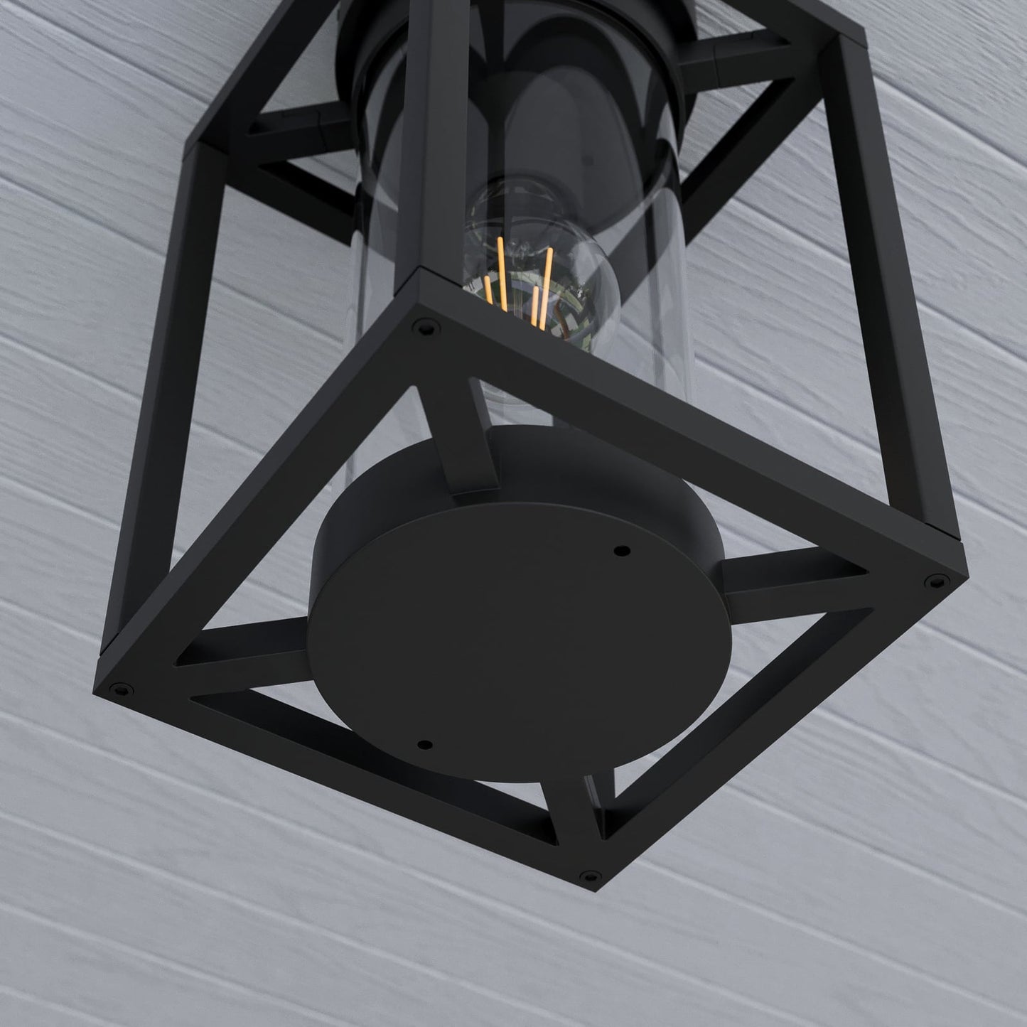 Close view of the Vesa square frame and circular mounting plate from underneath